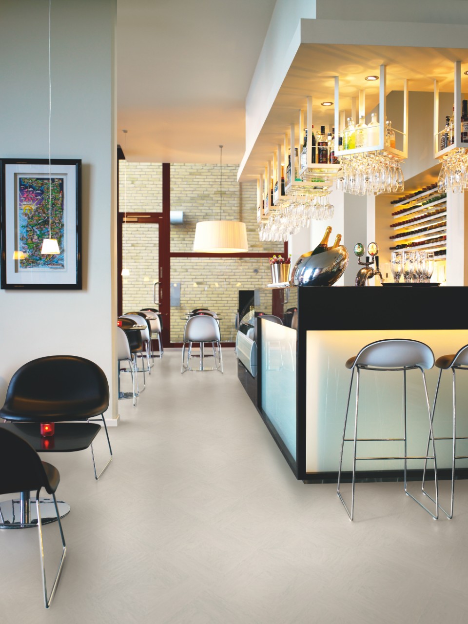 Ламинат Pergo Elements pro Травертин серый L1243-04509 1200×396×8 фото в интерьере